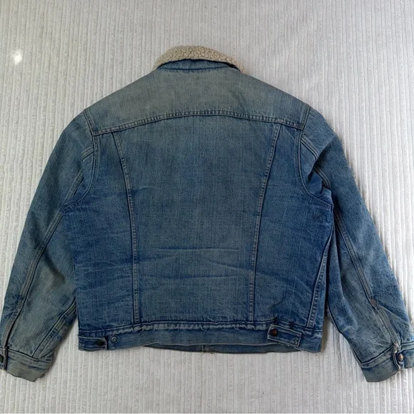 Vintage 70’s Levi's Red Tab Men's Sherpa Lined Denim Jean Jacket | Size L - Picture 3 of 7